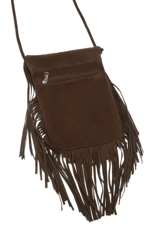 Cheyenne Fringe Bag - Brown sold by Miss Lola