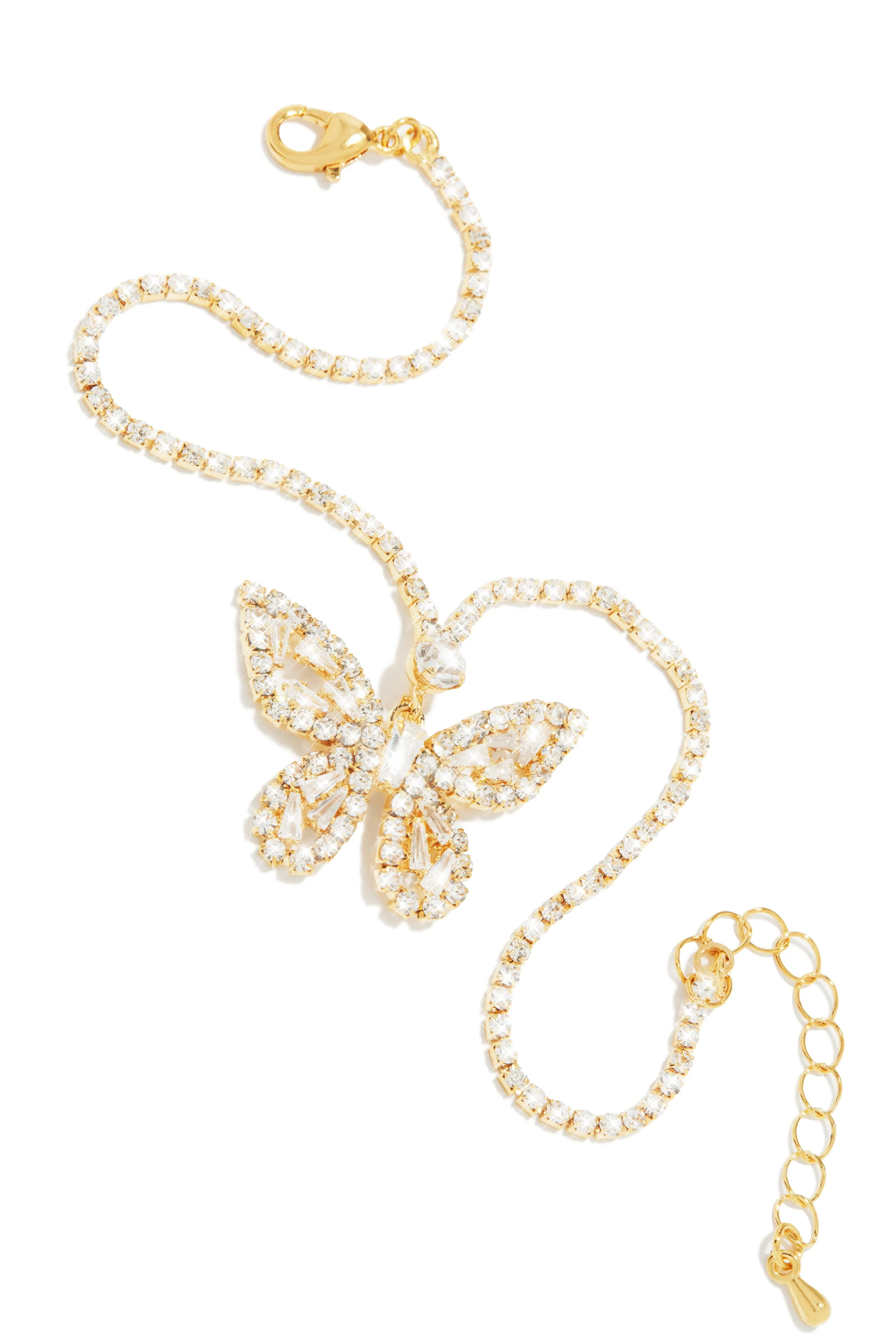 Summer Fantasy CZ Butterfly Anklet - Gold sold by Miss Lola