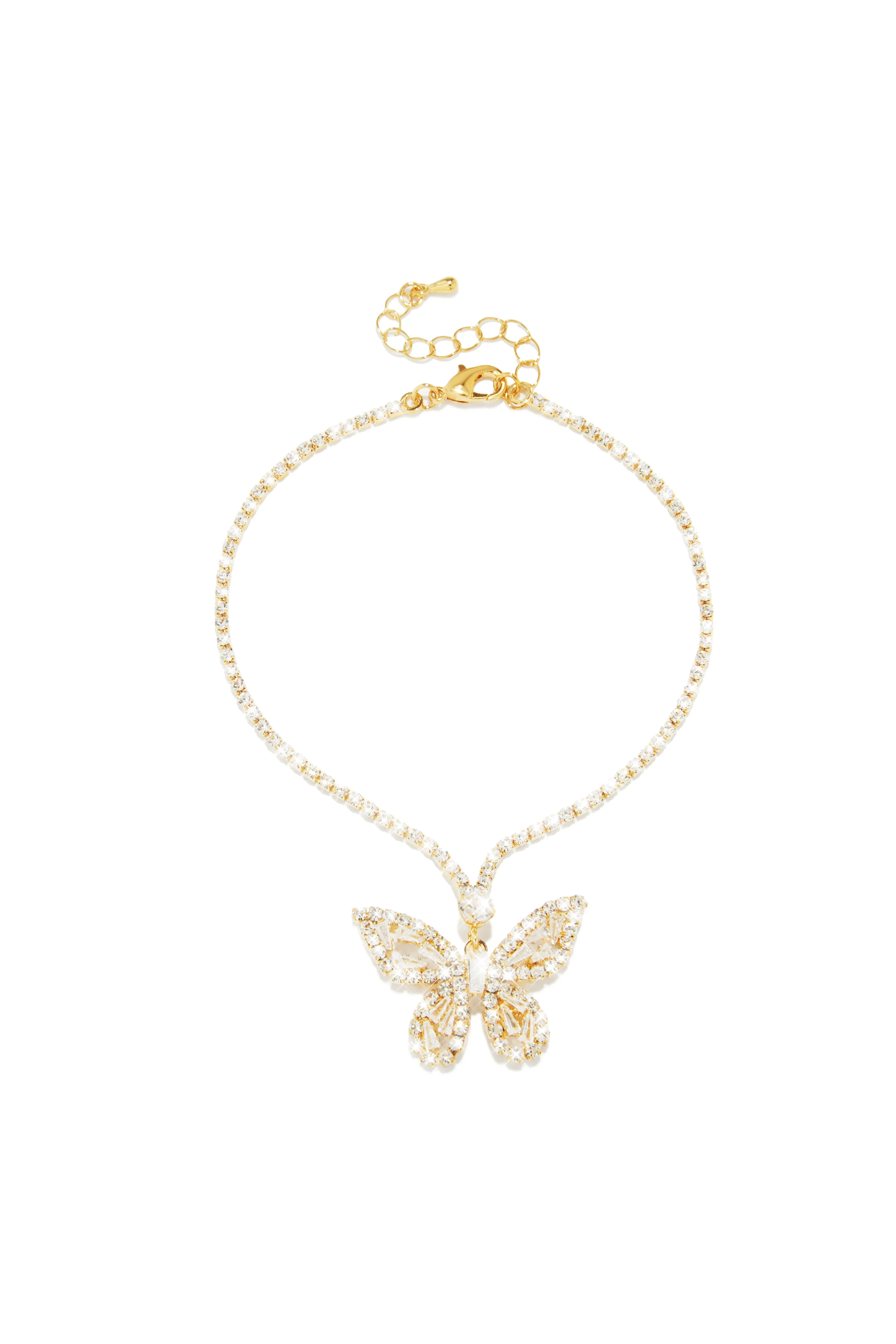 Summer Fantasy CZ Butterfly Anklet - Gold sold by Miss Lola product image thumbnail 3
