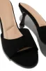 Leslee Single Sole Mule Heels - Black sold by Miss Lola