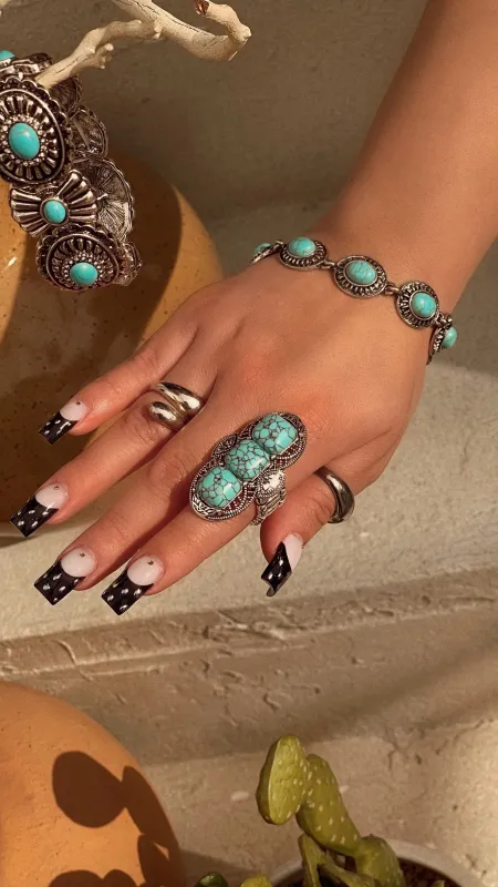 Briony Statement Ring - Turquoise sold by Miss Lola