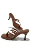 Ainsley Mid Heel Mules - Brown sold by Miss Lola