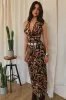 Remina Open Back Halter Maxi Dress - Multi Brown sold by Miss Lola