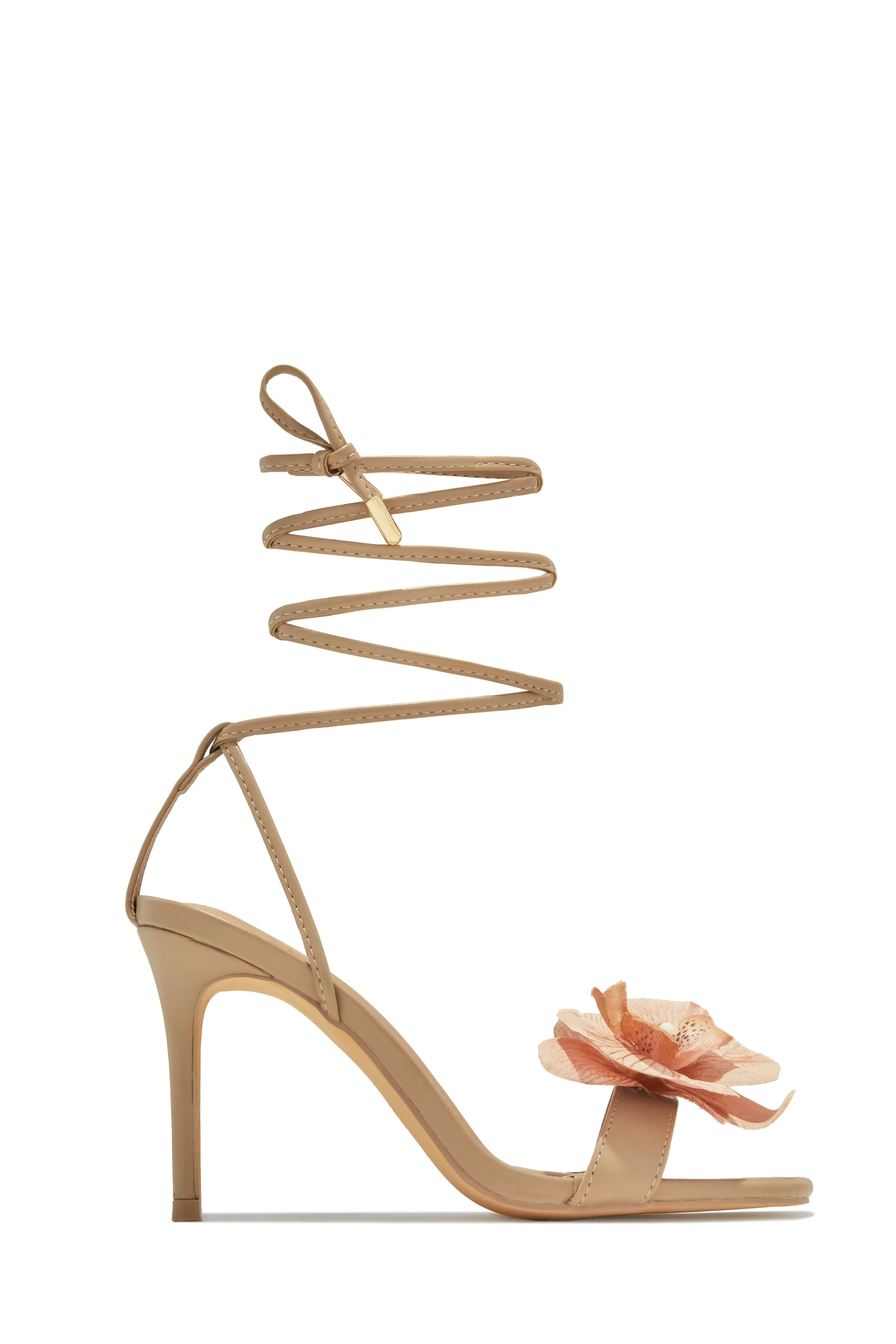 Vacay Getaway Lace Up Single Sole Heels - Nude sold by Miss Lola product image thumbnail 4