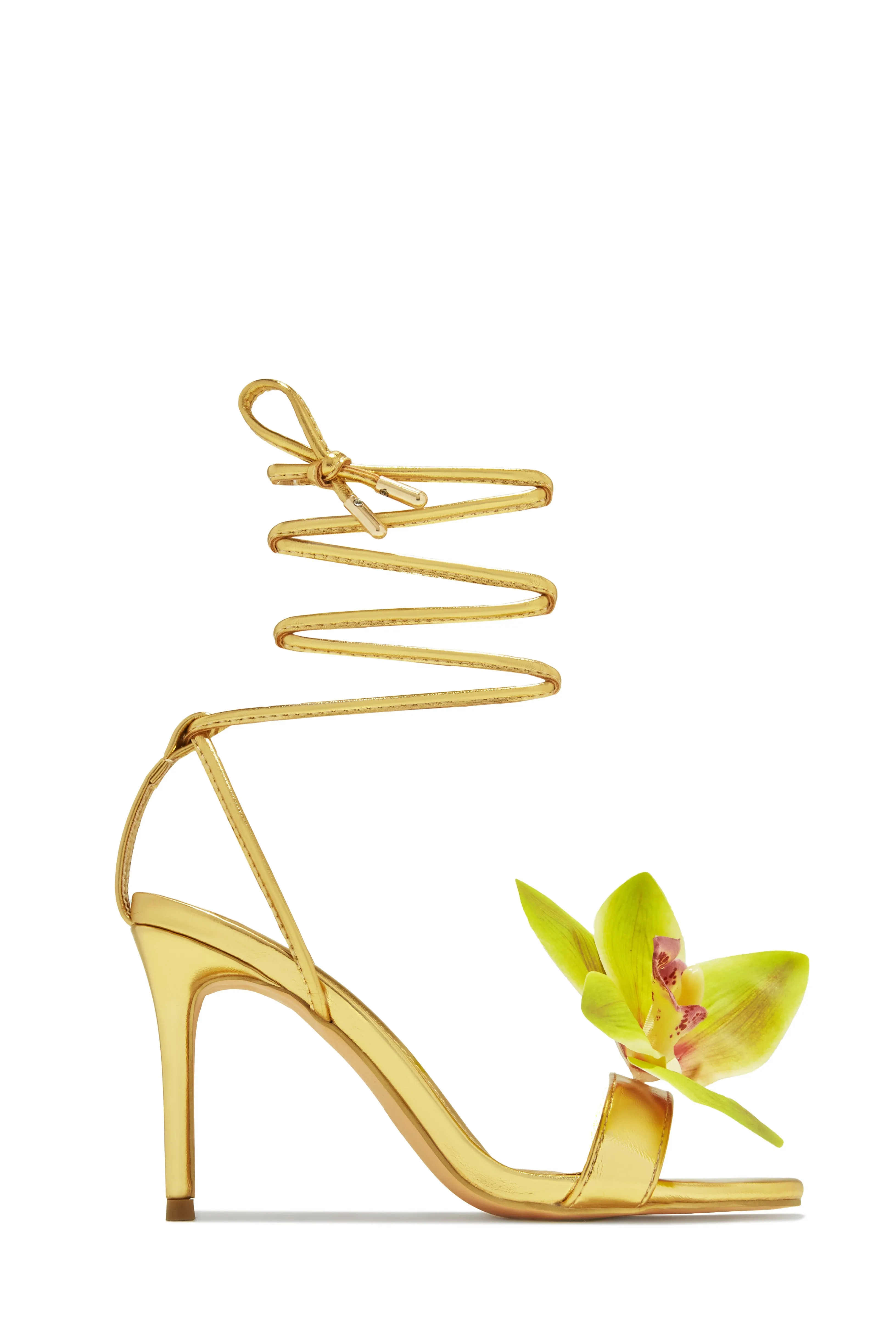 Vacay Getaway Lace Up Single Sole Heels - Gold sold by Miss Lola product image thumbnail 3
