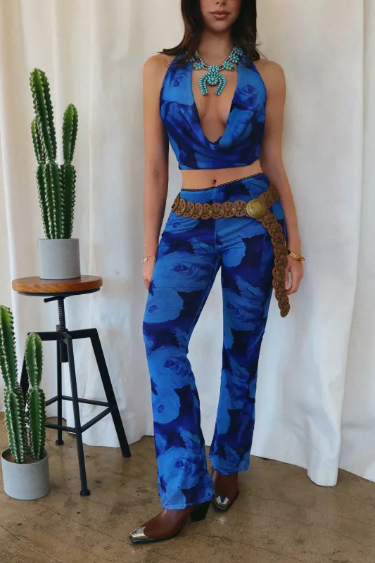 Anessia Two Piece Pant Set - Blue Multi sold by Miss Lola