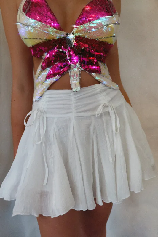 Melina Mini Skirt - White sold by Miss Lola