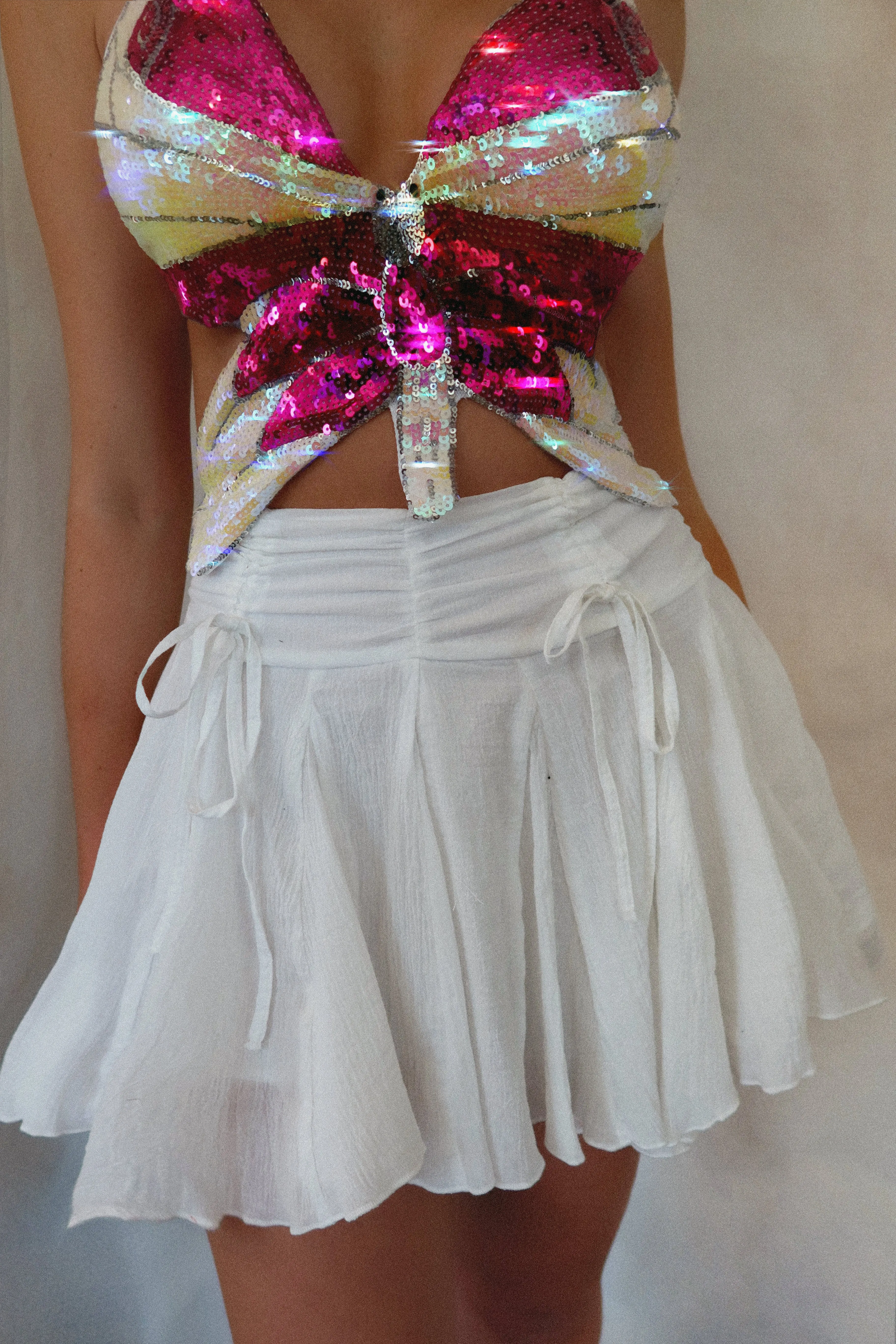 Melina Mini Skirt - White sold by Miss Lola