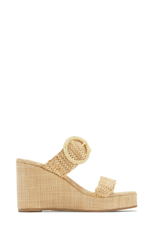 Sayulita Platform Mule Wedges - Natural sold by Miss Lola