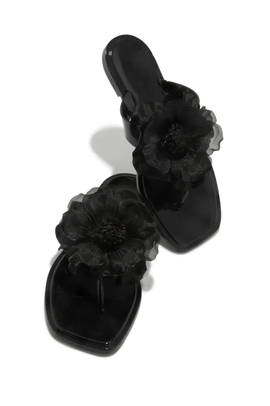 Ray Of Sunshine Slip On Jelly Sandals - Black sold by Miss Lola