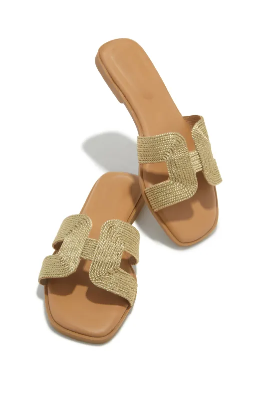 Playa Sunset Slip On Sandals - Gold sold by Miss Lola