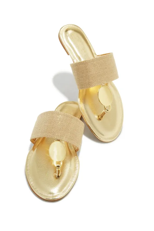 Island Bliss Slip On Sandals - Gold sold by Miss Lola