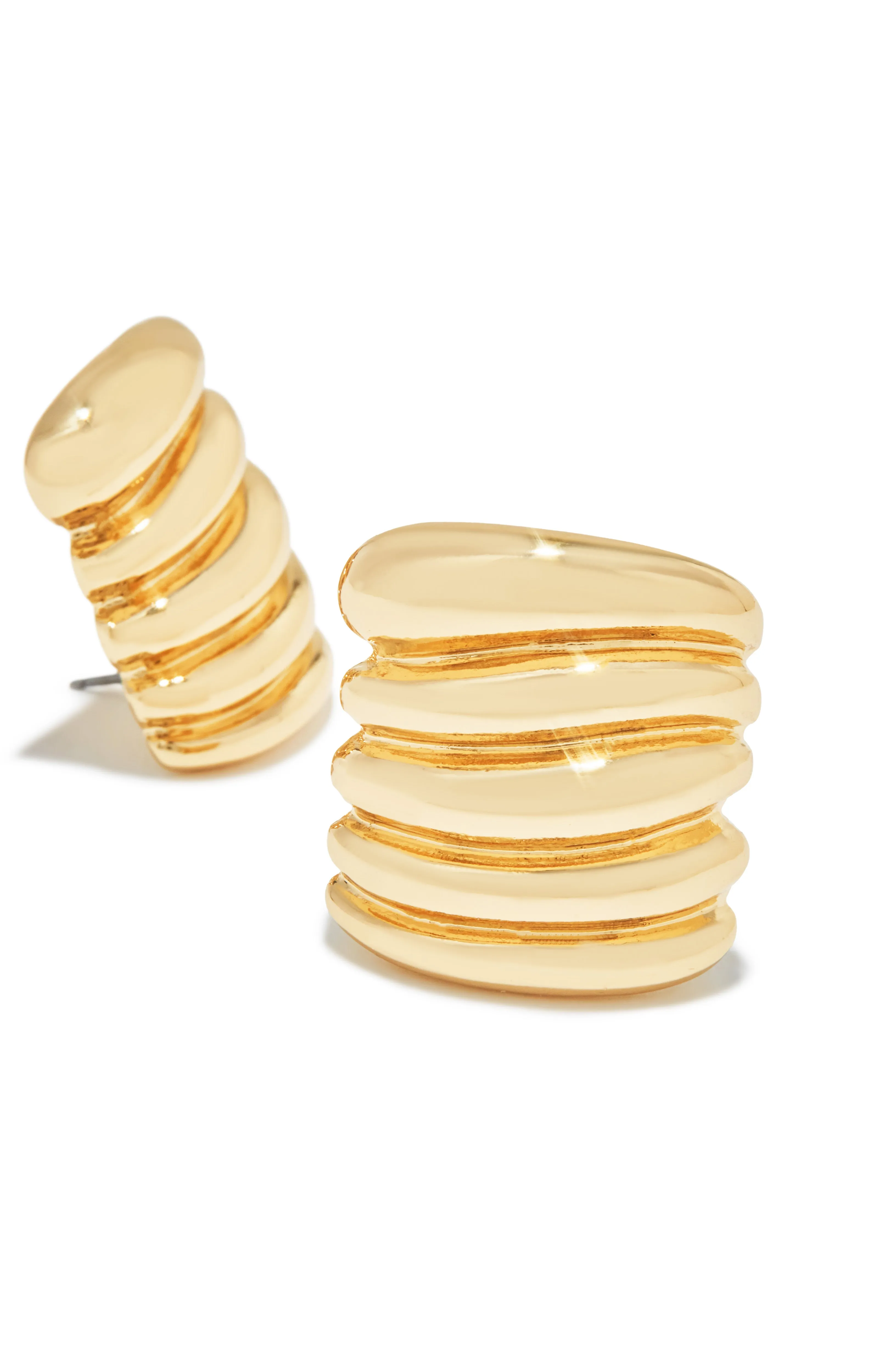 Halana Textured Statement Earring - Gold sold by Miss Lola product image thumbnail 4