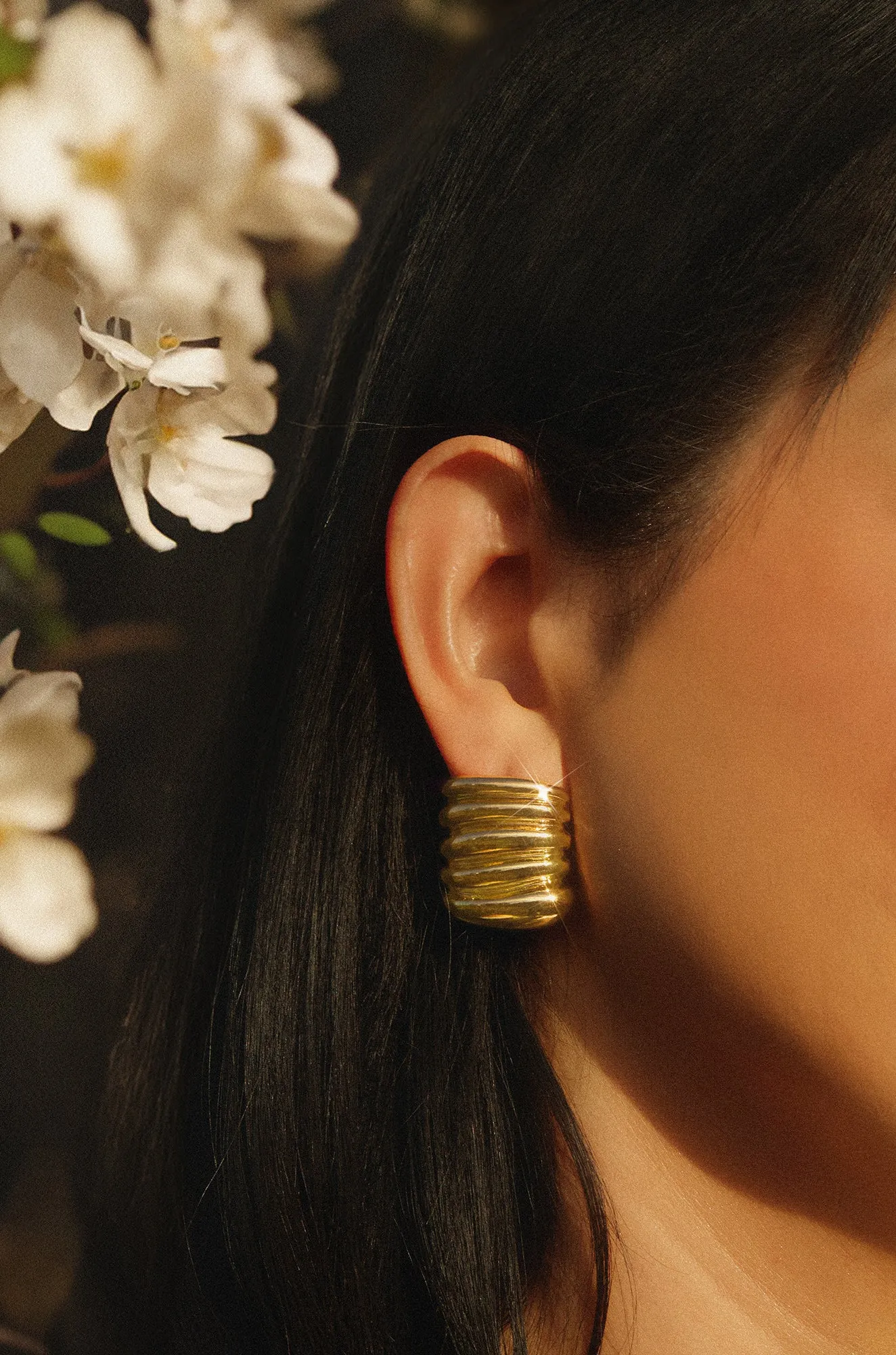 Halana Textured Statement Earring - Gold sold by Miss Lola
