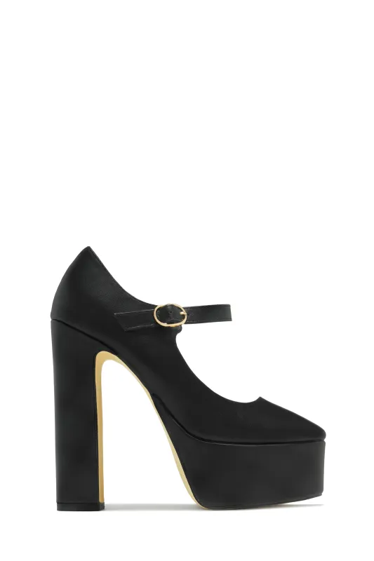Bella Platform Block Heels - Black sold by Miss Lola