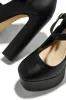 Bella Platform Block Heels - Black sold by Miss Lola