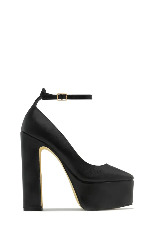 Annabelle Platform Block Heels - Black sold by Miss Lola