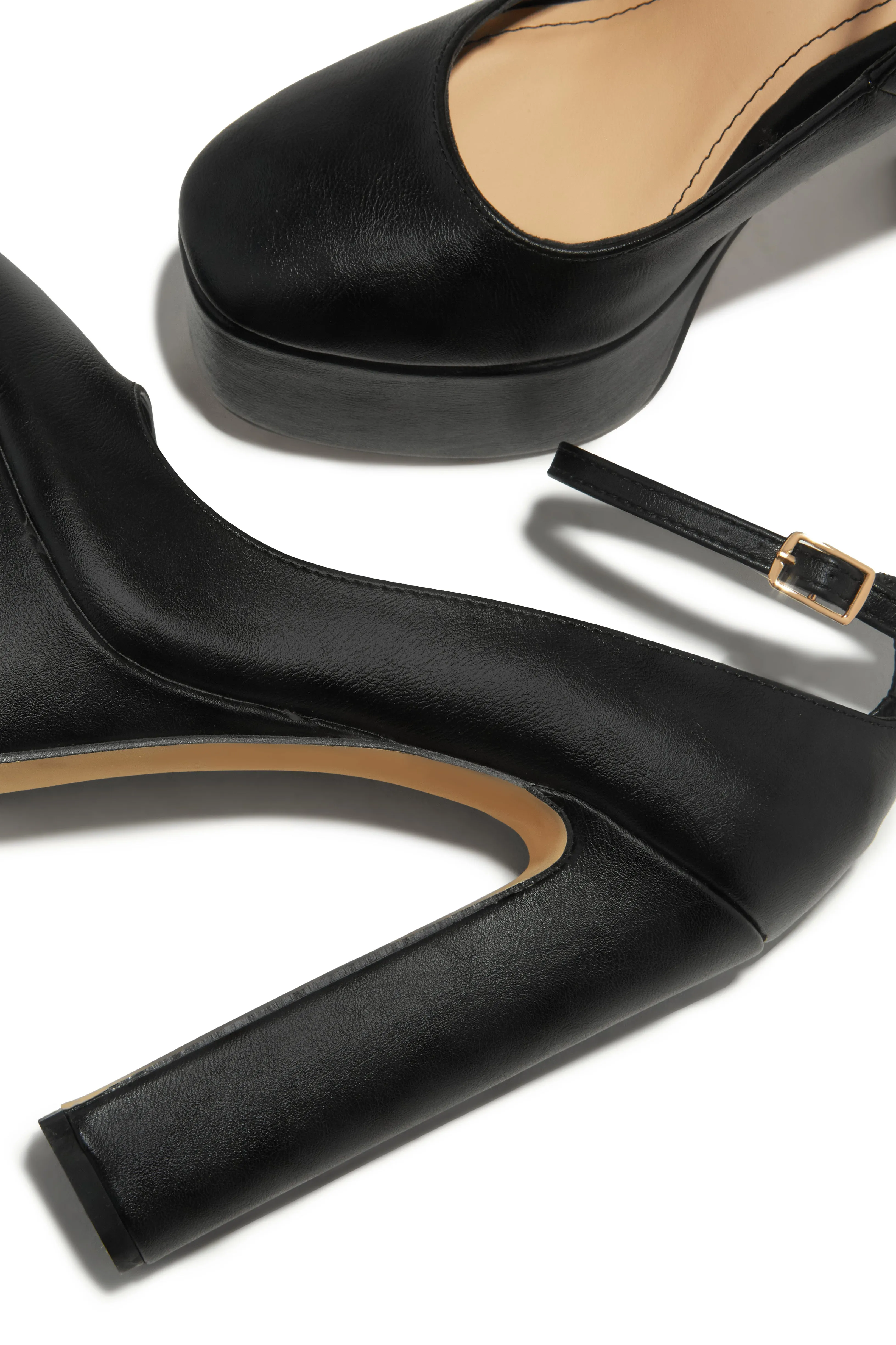 Annabelle Platform Block Heels - Black sold by Miss Lola product image thumbnail 3