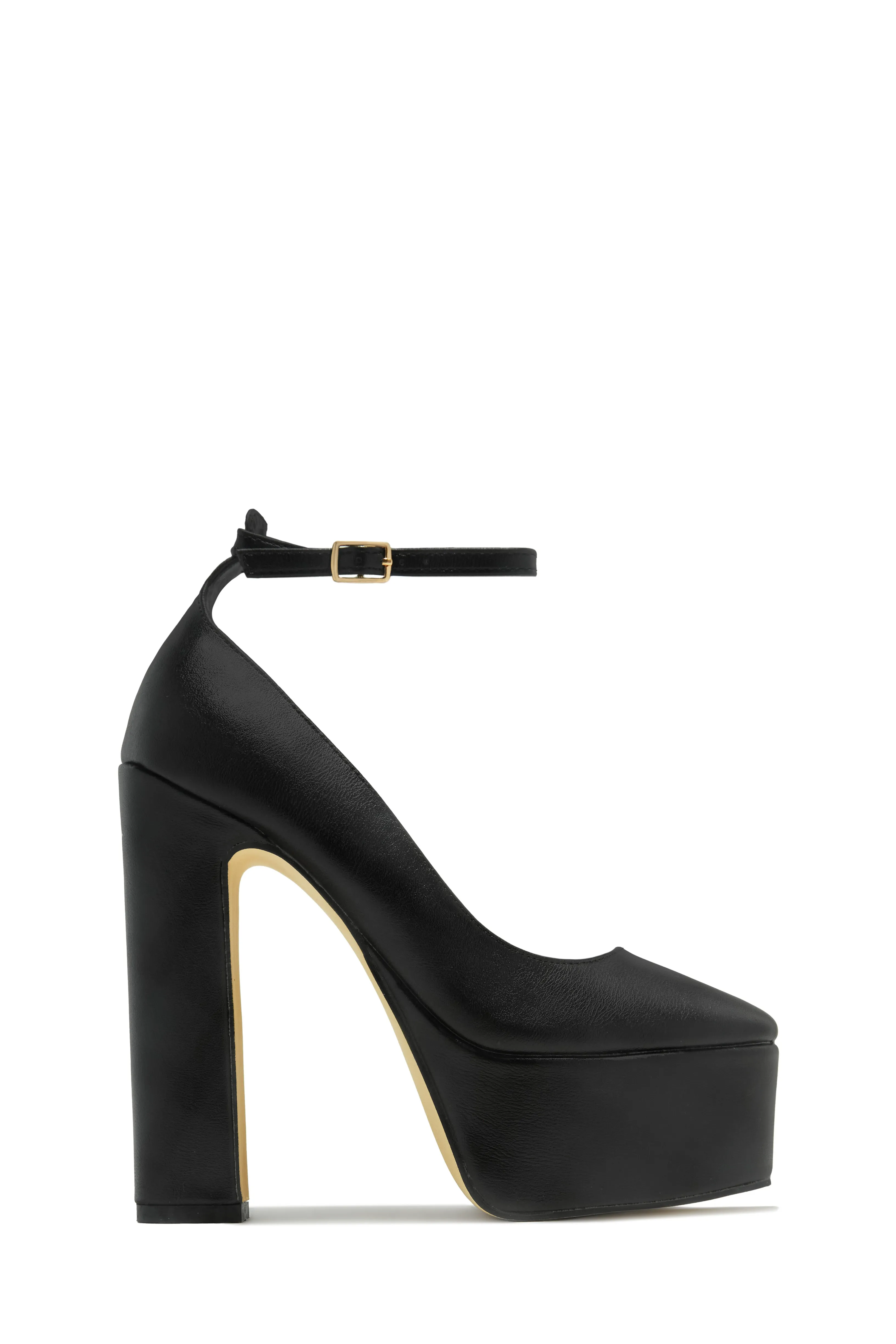 Annabelle Platform Block Heels - Black sold by Miss Lola product image thumbnail 5