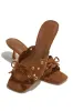 Lani Mid Heel Mules - Chestnut sold by Miss Lola