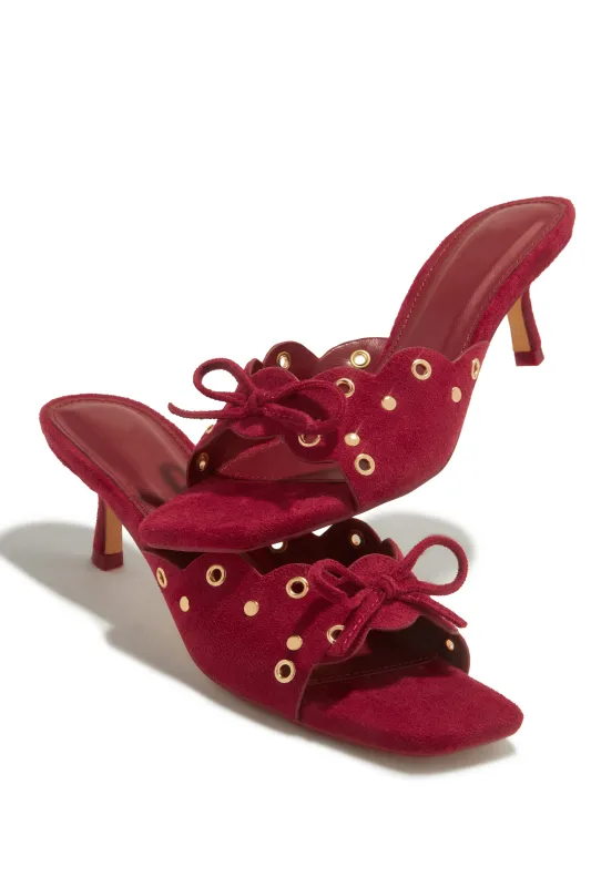 Lani Mid Heel Mules - Cherry sold by Miss Lola