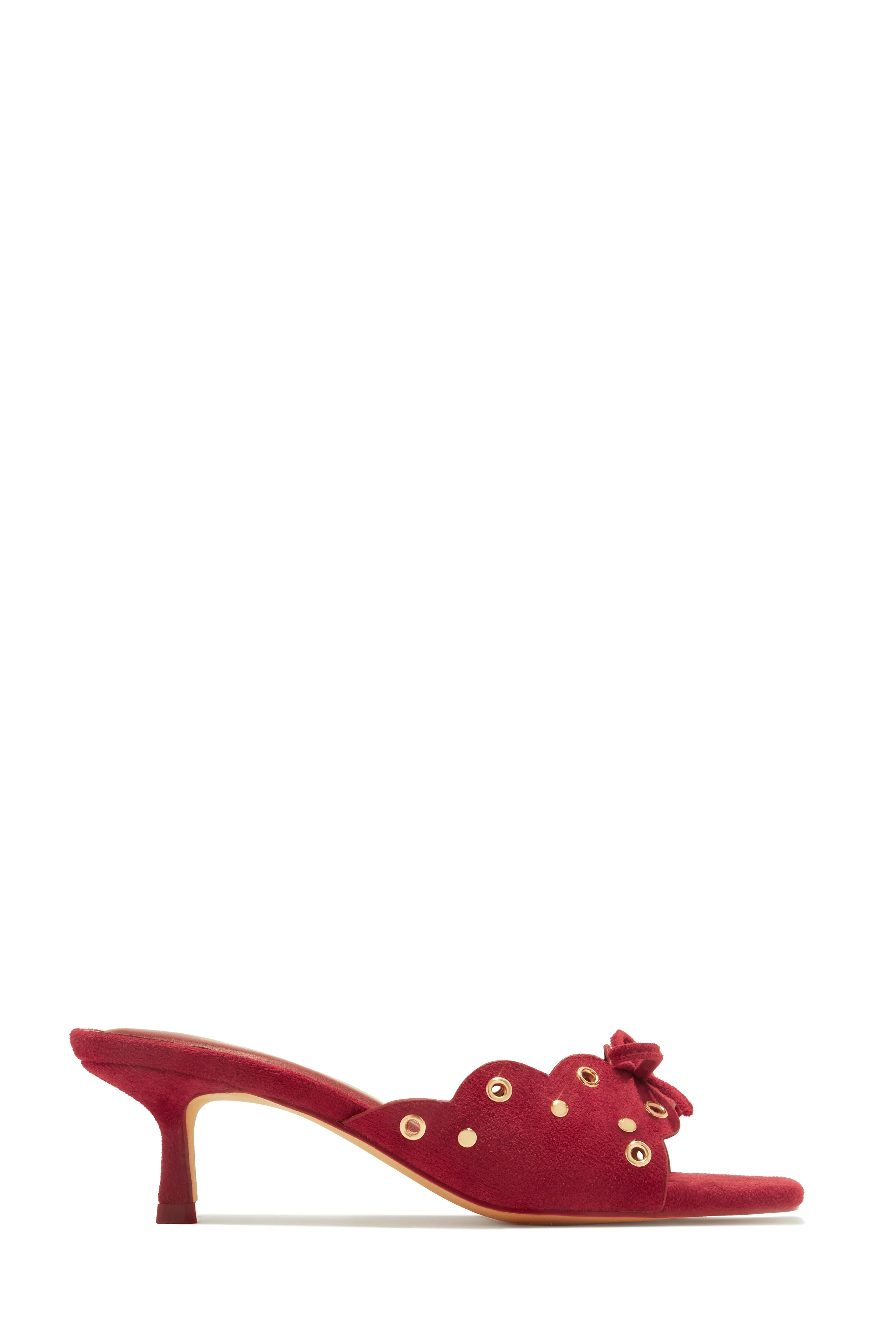 Lani Mid Heel Mules - Cherry sold by Miss Lola product image thumbnail 4