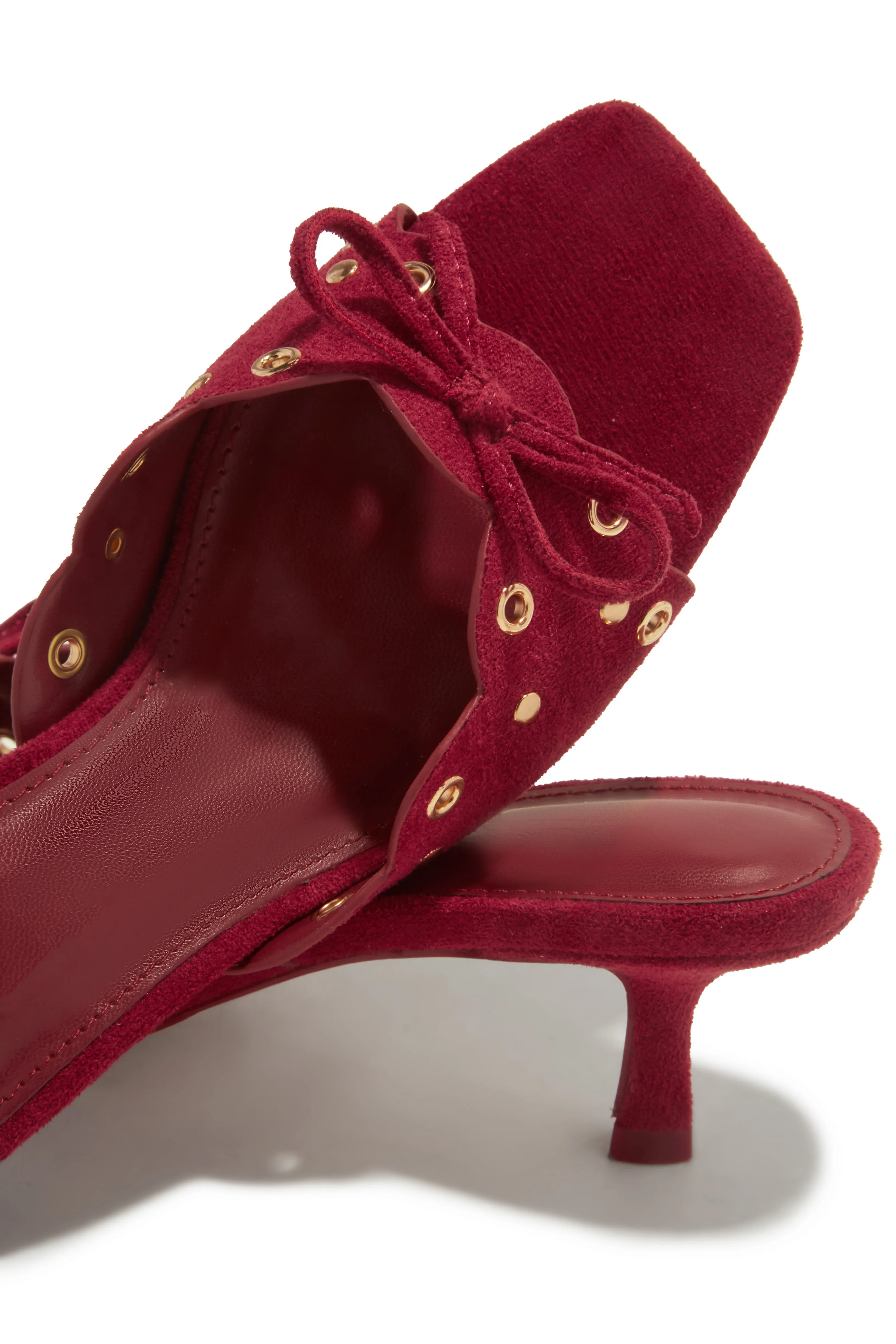 Lani Mid Heel Mules - Cherry sold by Miss Lola product image thumbnail 2