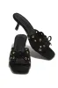 Lani Mid Heel Mules - Black sold by Miss Lola