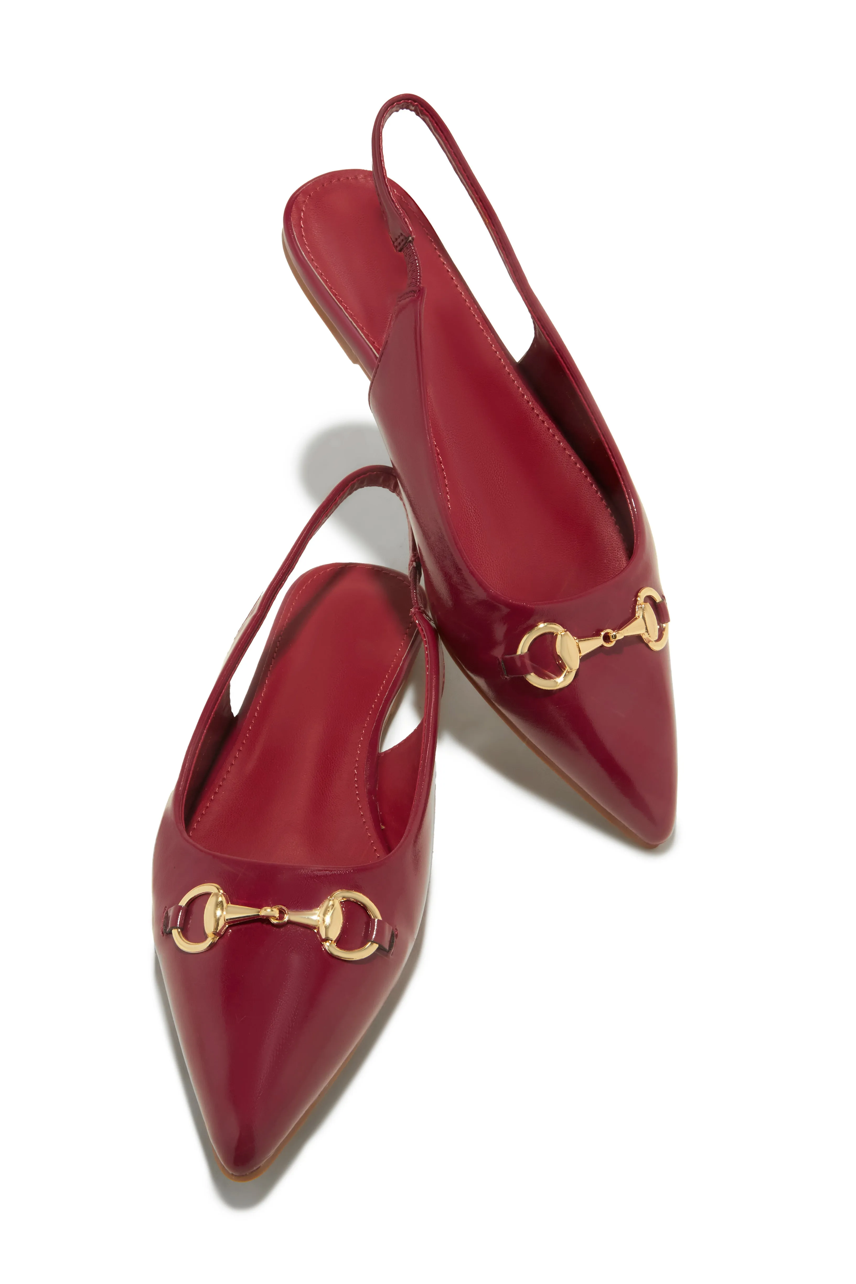 Boss Babe Pointed Toe Flat - Cherry sold by Miss Lola