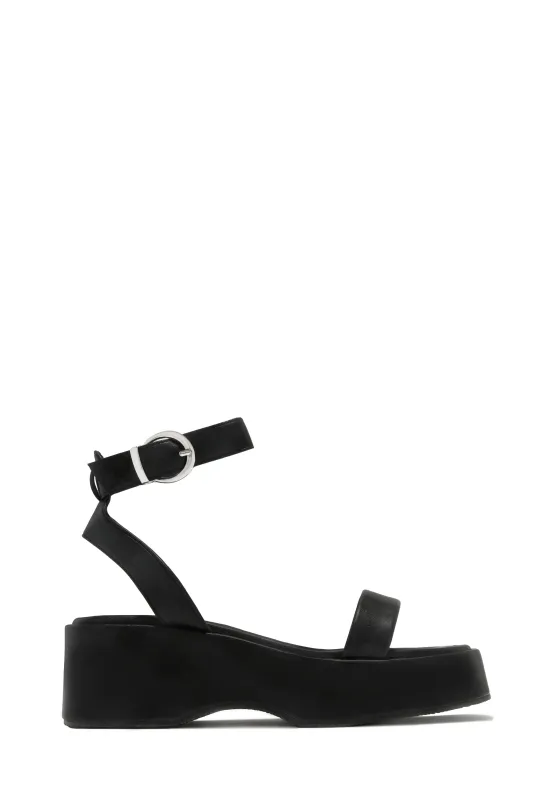 Walking On Sunshine Platform Sandals - Black sold by Miss Lola