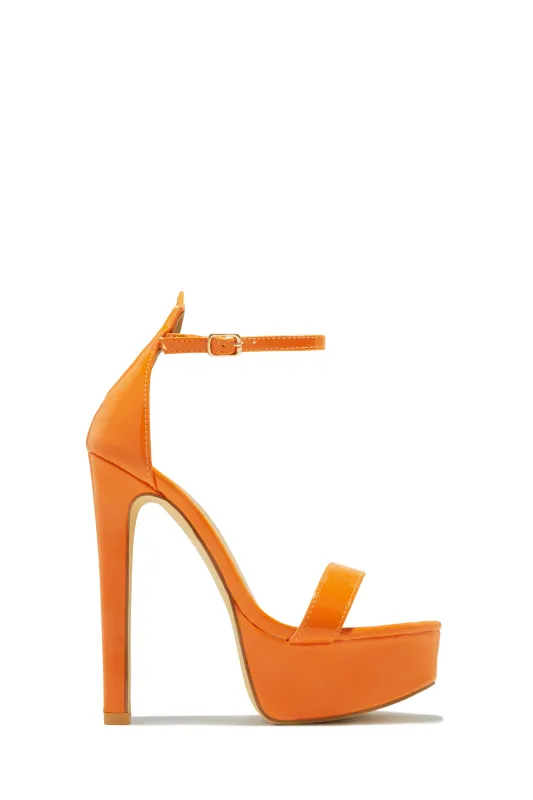 Raylee Platform High Heels - Orange sold by Miss Lola