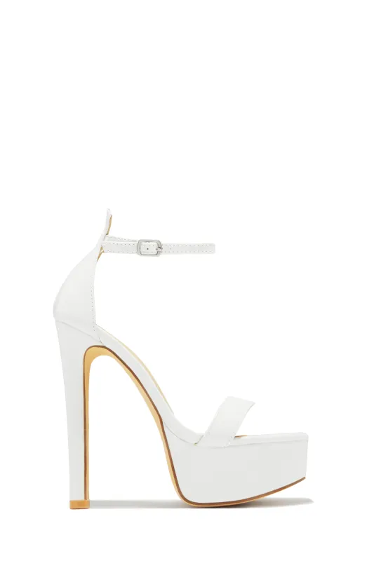 Raylee Platform High Heels - White sold by Miss Lola