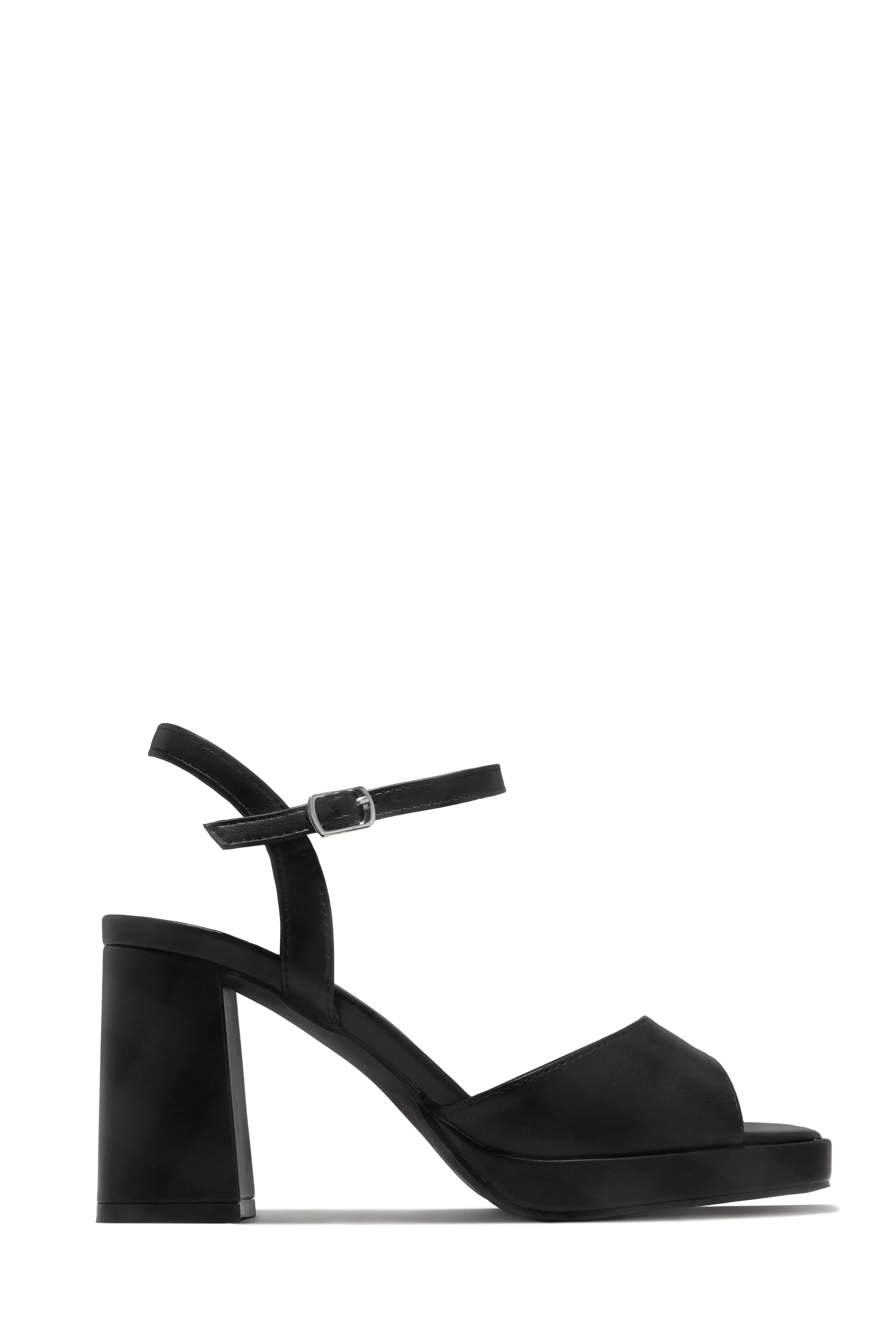 Claire Platform Block Heels - Black sold by Miss Lola product image thumbnail 2