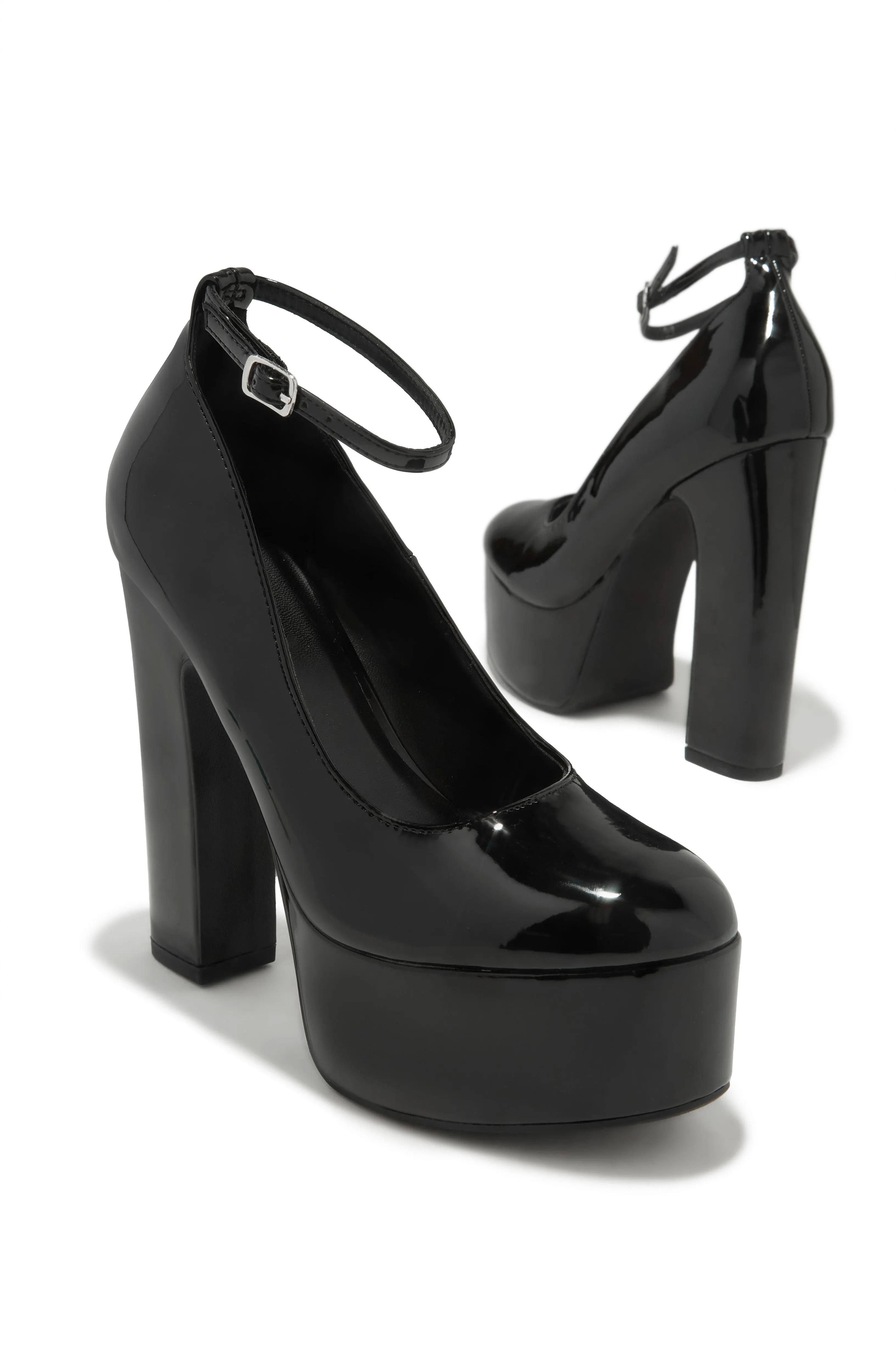 Hanna Platform Block Heels - Black sold by Miss Lola product image thumbnail 2