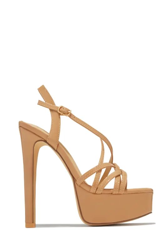 Jazari Platform Heels - Nude sold by Miss Lola