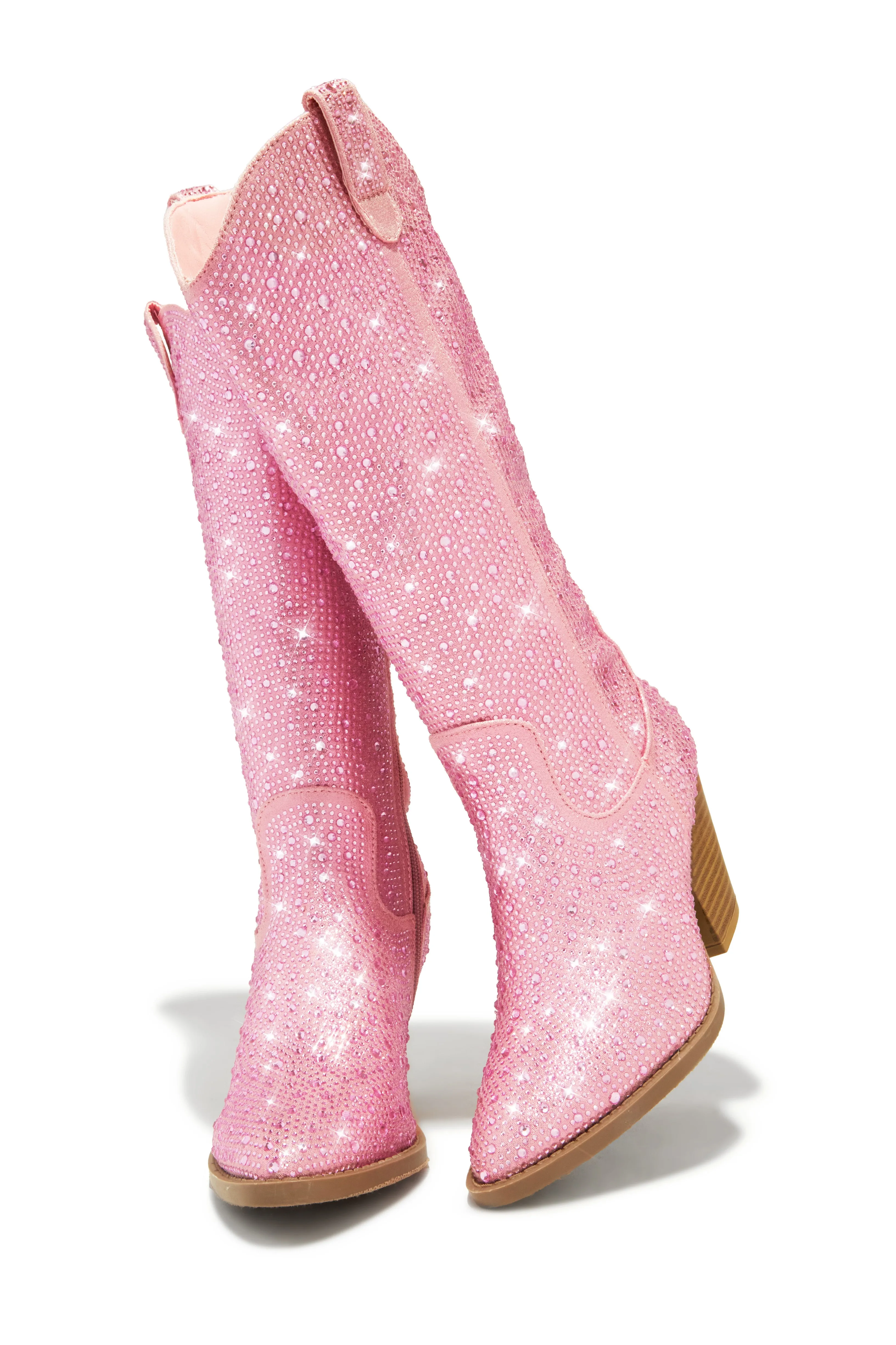 Nashville Nights Embellished Cowgirl Boots - Pink sold by Miss Lola product image thumbnail 2