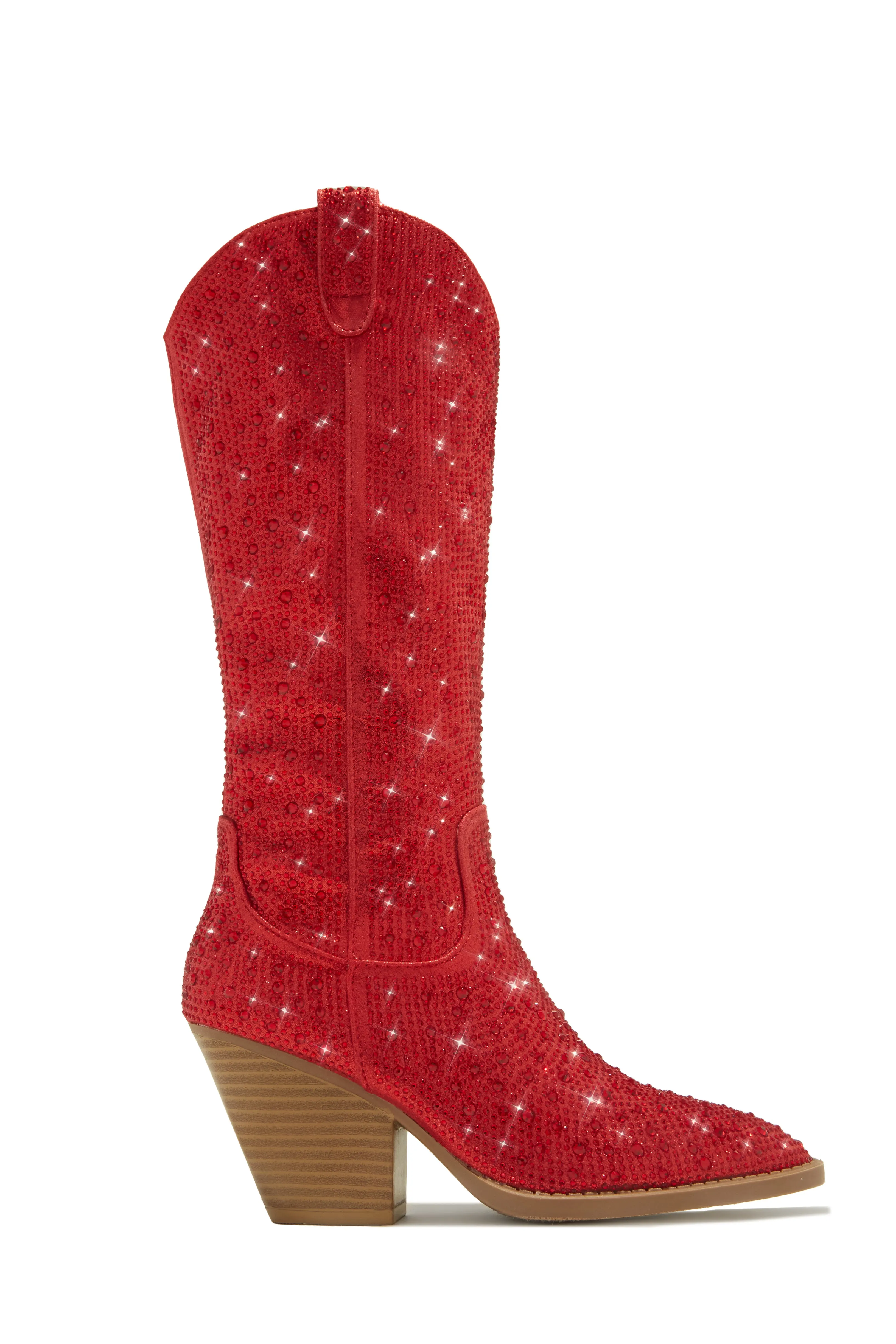 Nashville Nights Embellished Cowgirl Boots - Red sold by Miss Lola product image thumbnail 4