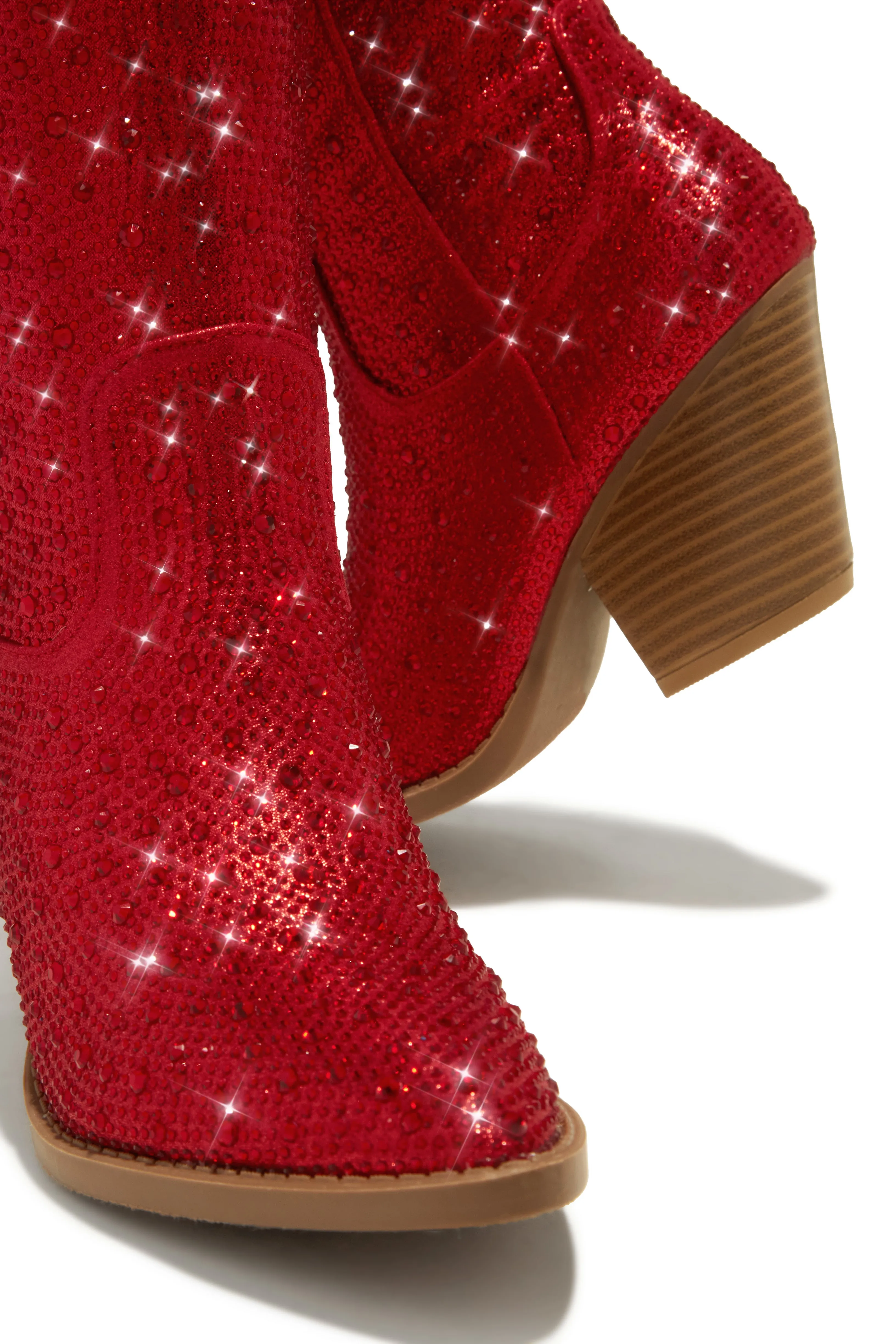 Nashville Nights Embellished Cowgirl Boots - Red sold by Miss Lola product image thumbnail 3