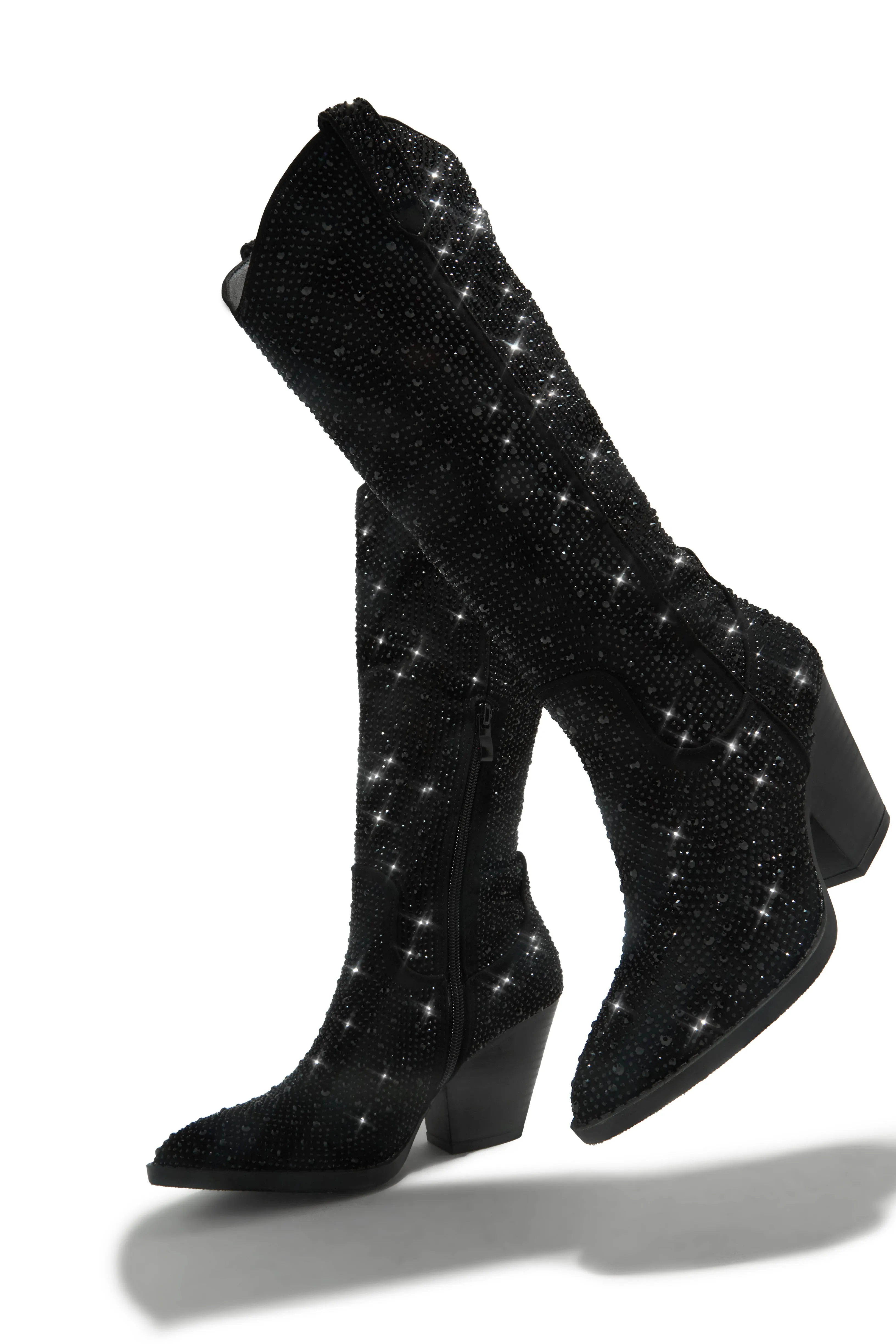 Nashville Nights Embellished Cowgirl Boots - Black sold by Miss Lola product image thumbnail 3