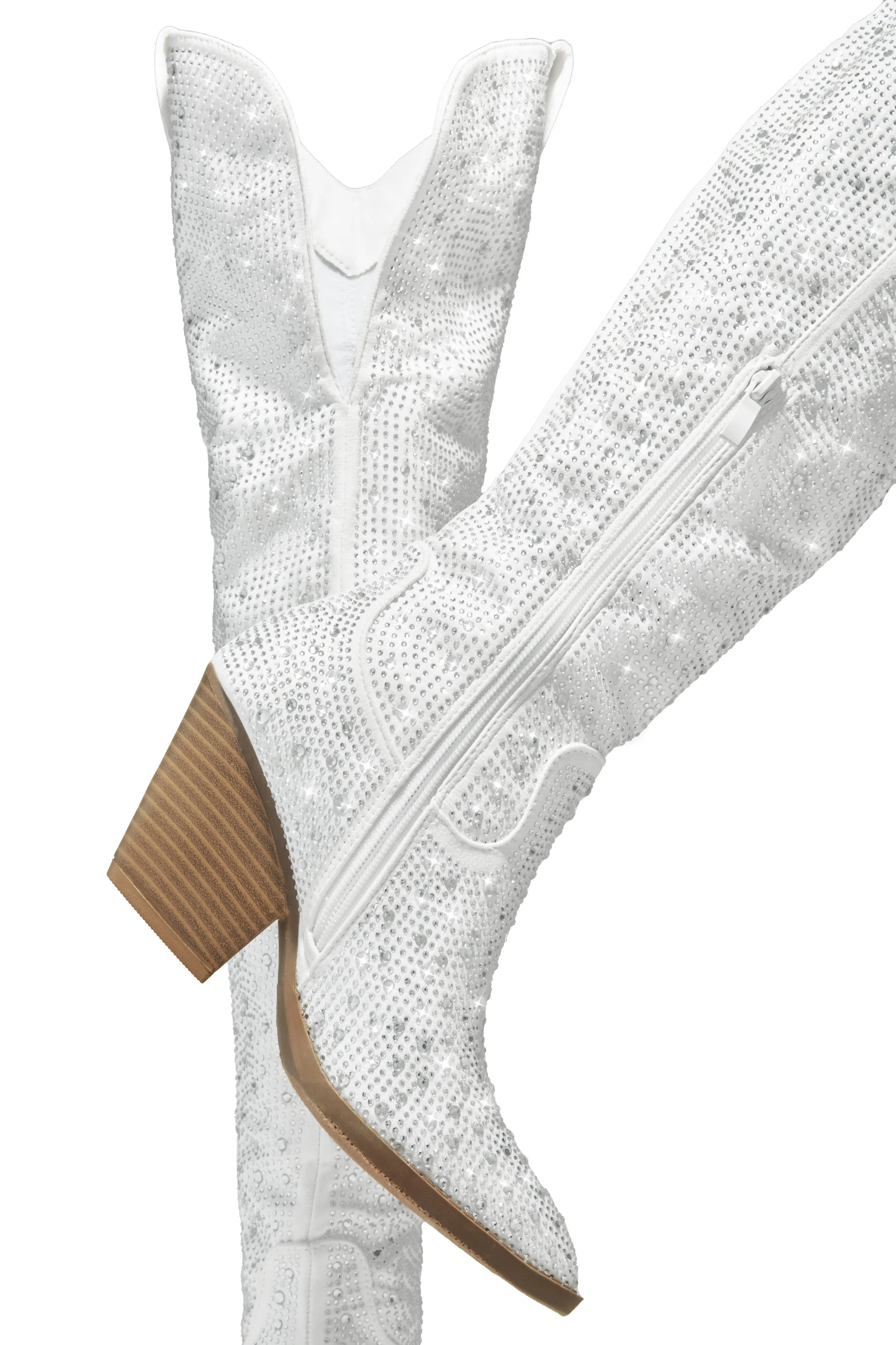 Nights In Nashville Embellished Cowgirl Boots - White sold by Miss Lola product image thumbnail 3