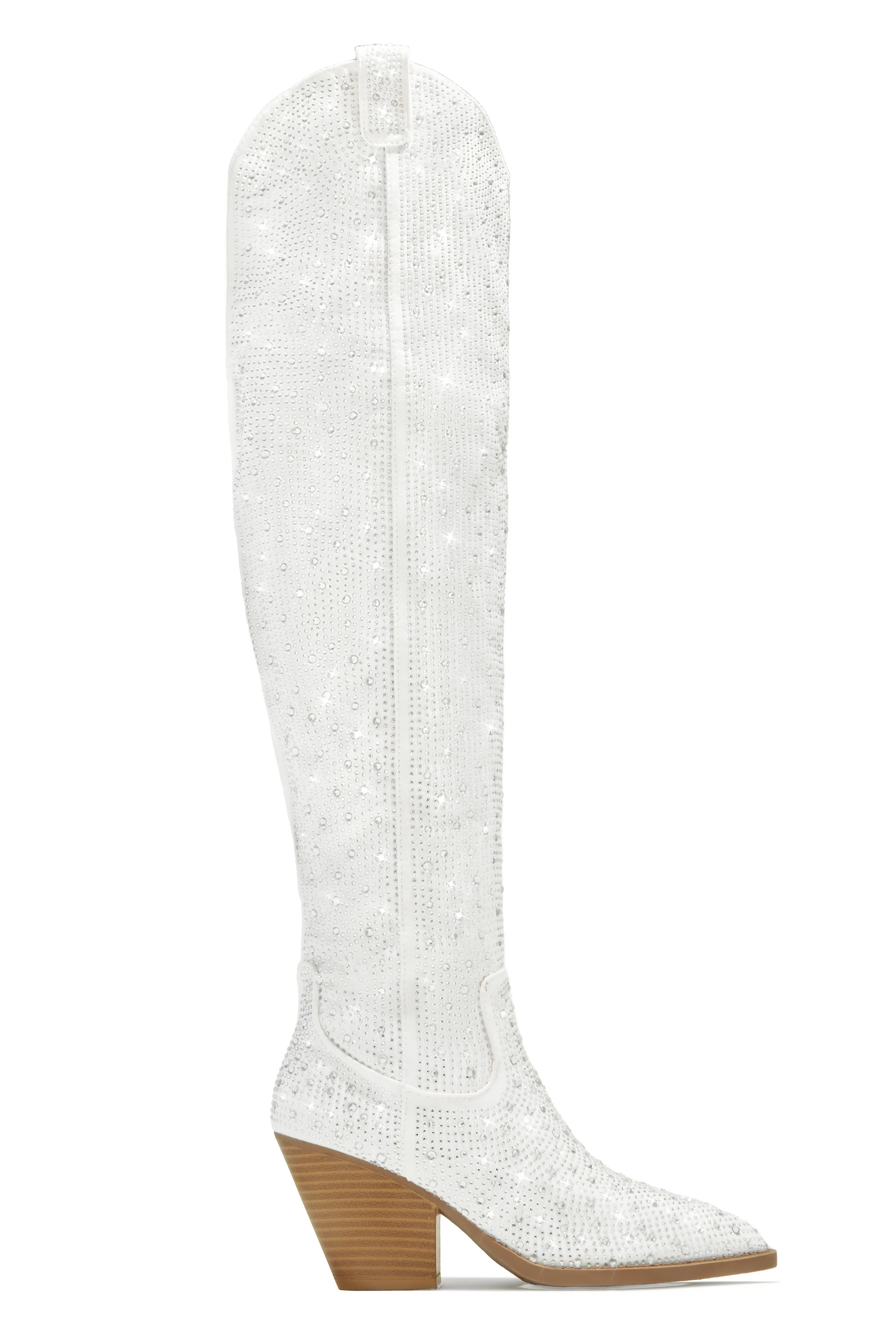 Nights In Nashville Embellished Cowgirl Boots - White sold by Miss Lola product image thumbnail 4