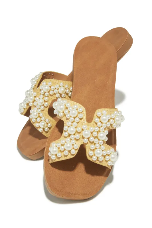 Palm Beach Slip In Sandals - Natural sold by Miss Lola