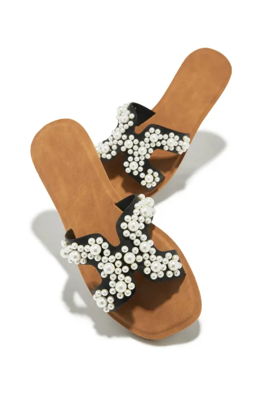 Palm Beach Slip In Sandals - Black sold by Miss Lola