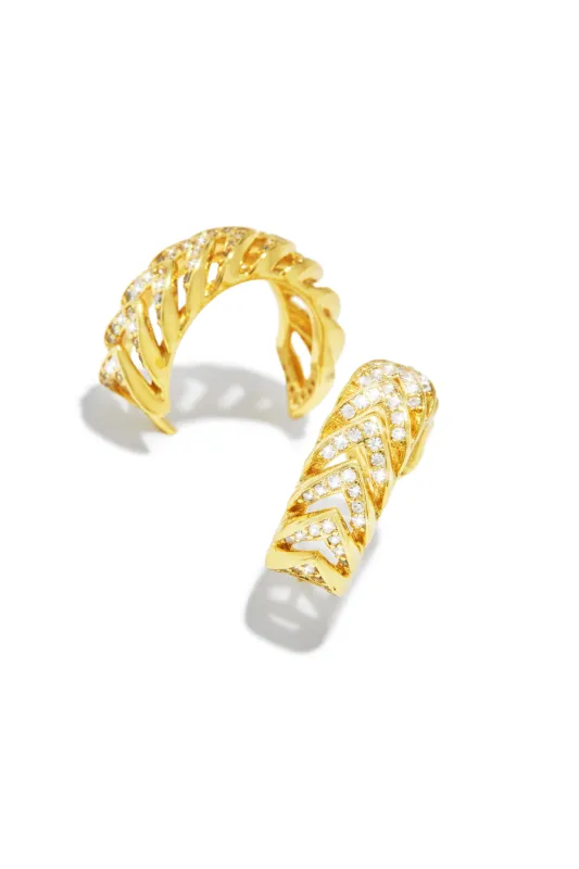 Alexa Embellished Hoop Earring - Gold sold by Miss Lola