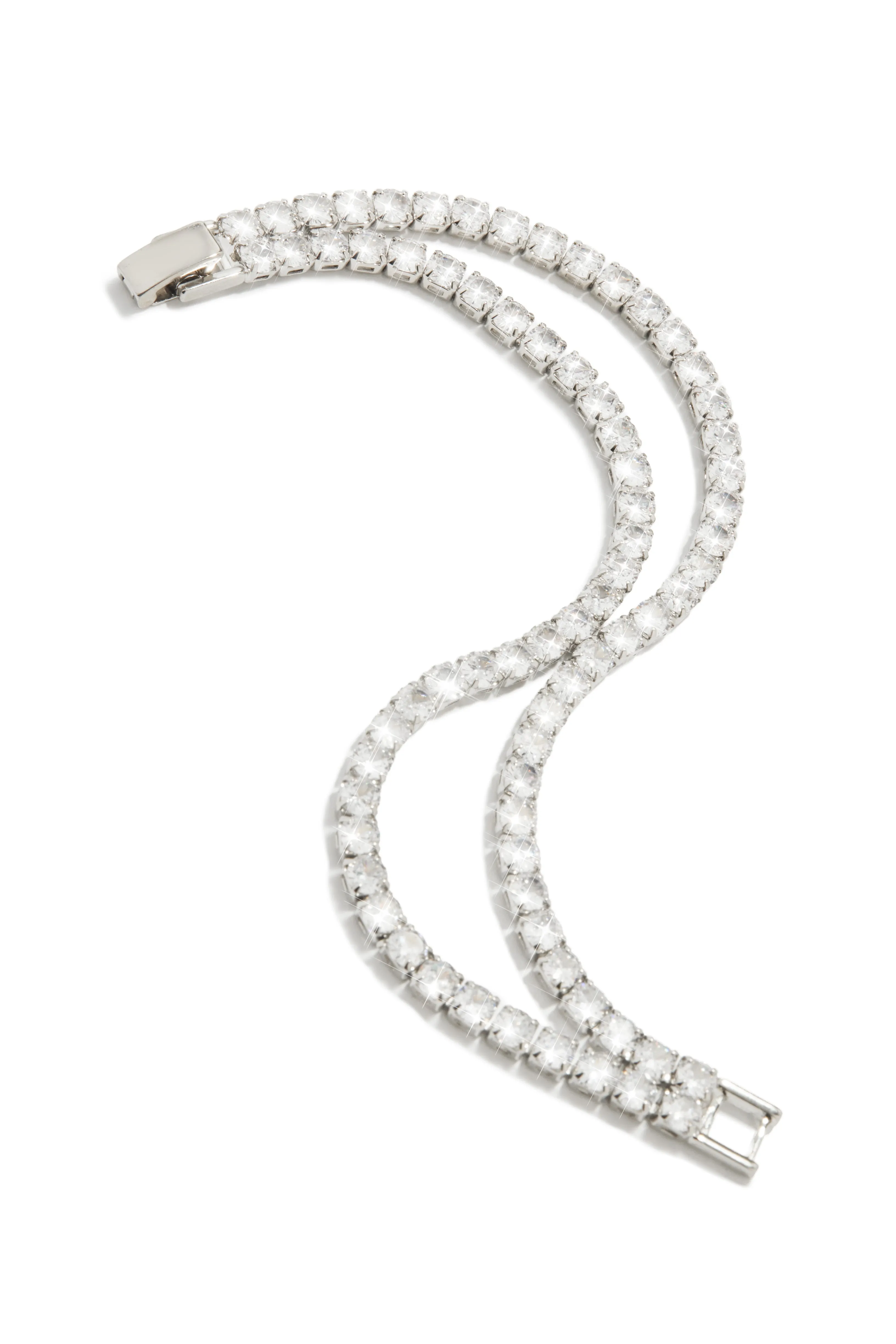 All Luxe Embellished Tennis Bracelet - Silver sold by Miss Lola product image thumbnail 4