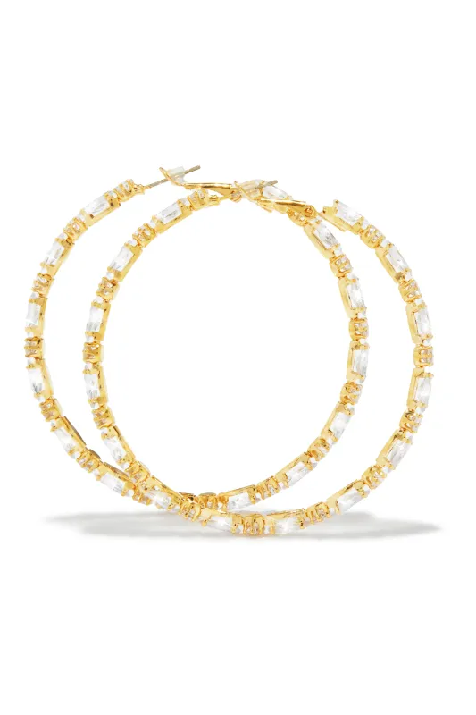 Elli Embellished Hoop Earring - Gold sold by Miss Lola