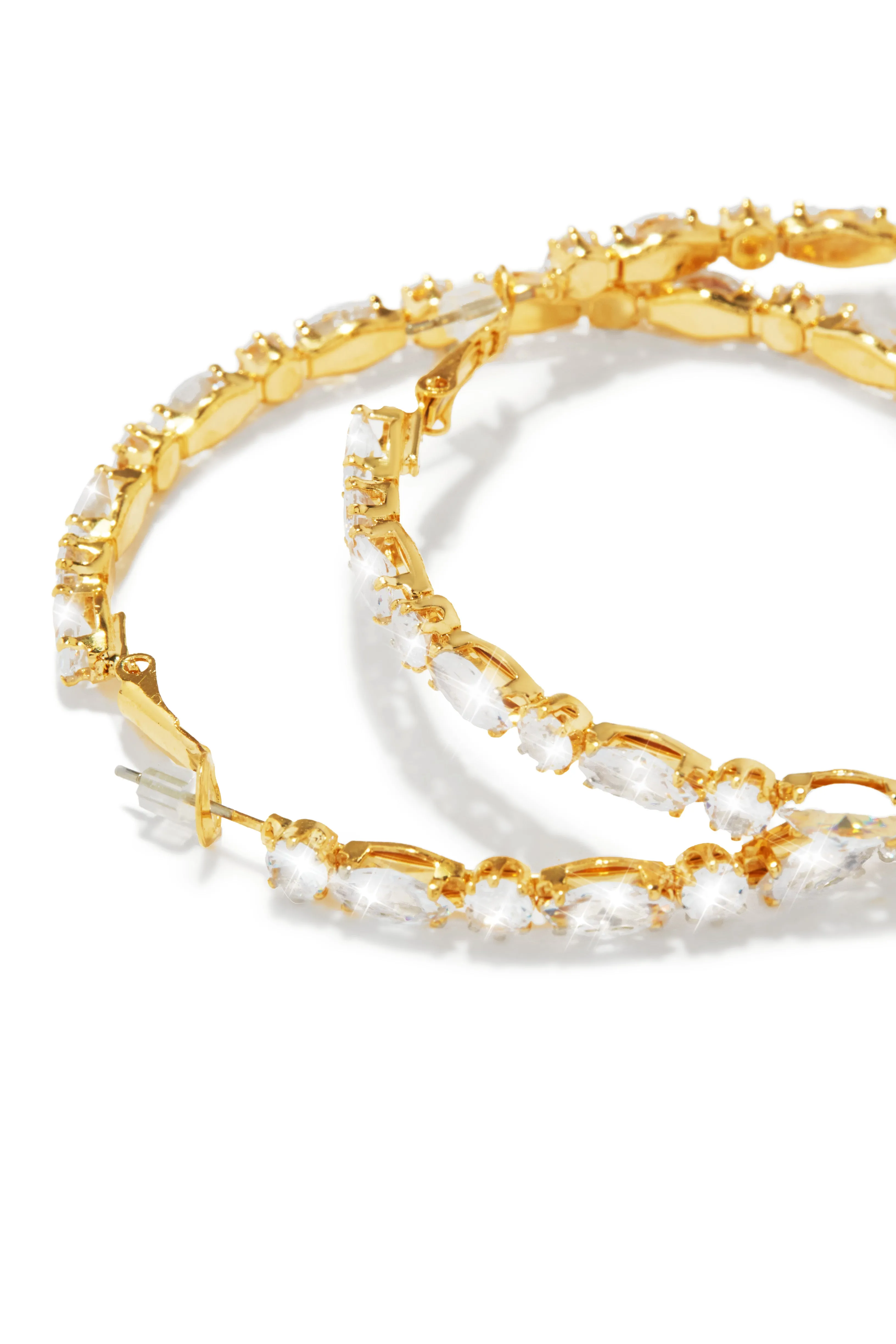 Elli Embellished Hoop Earring - Gold sold by Miss Lola product image thumbnail 2