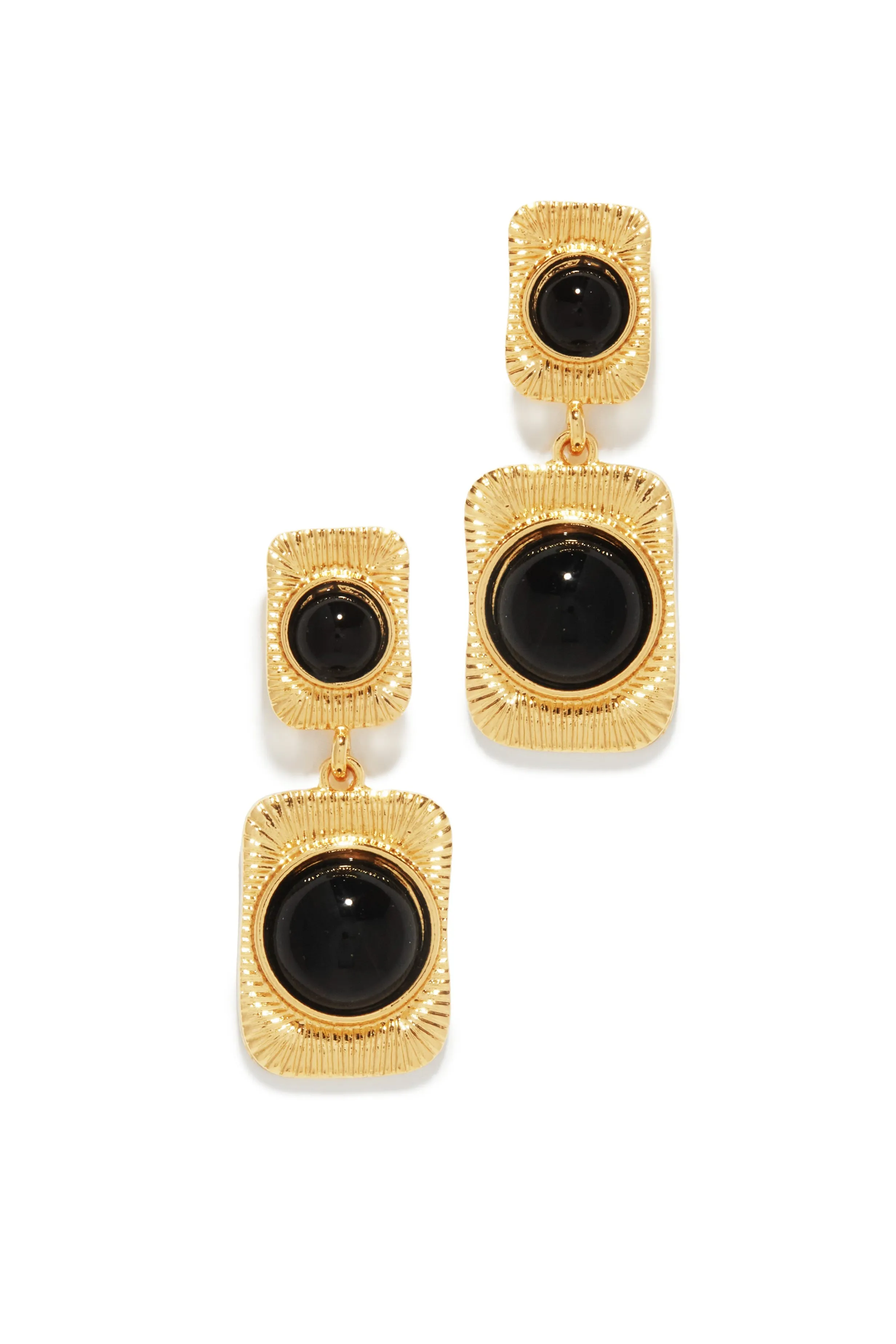Clarissa Statement Dangle Earring - Gold Black sold by Miss Lola product image thumbnail 4