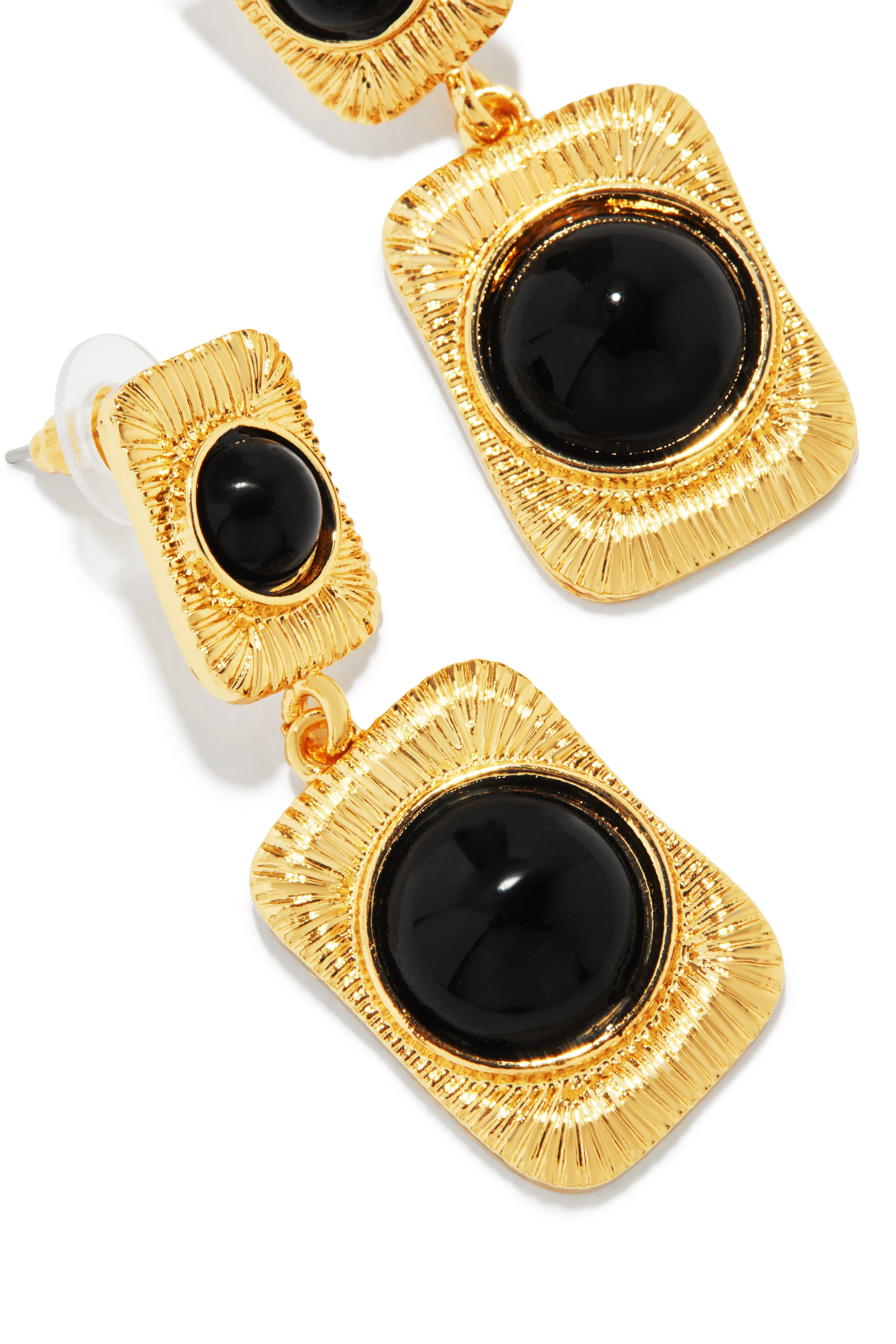 Clarissa Statement Dangle Earring - Gold Black sold by Miss Lola product image thumbnail 2