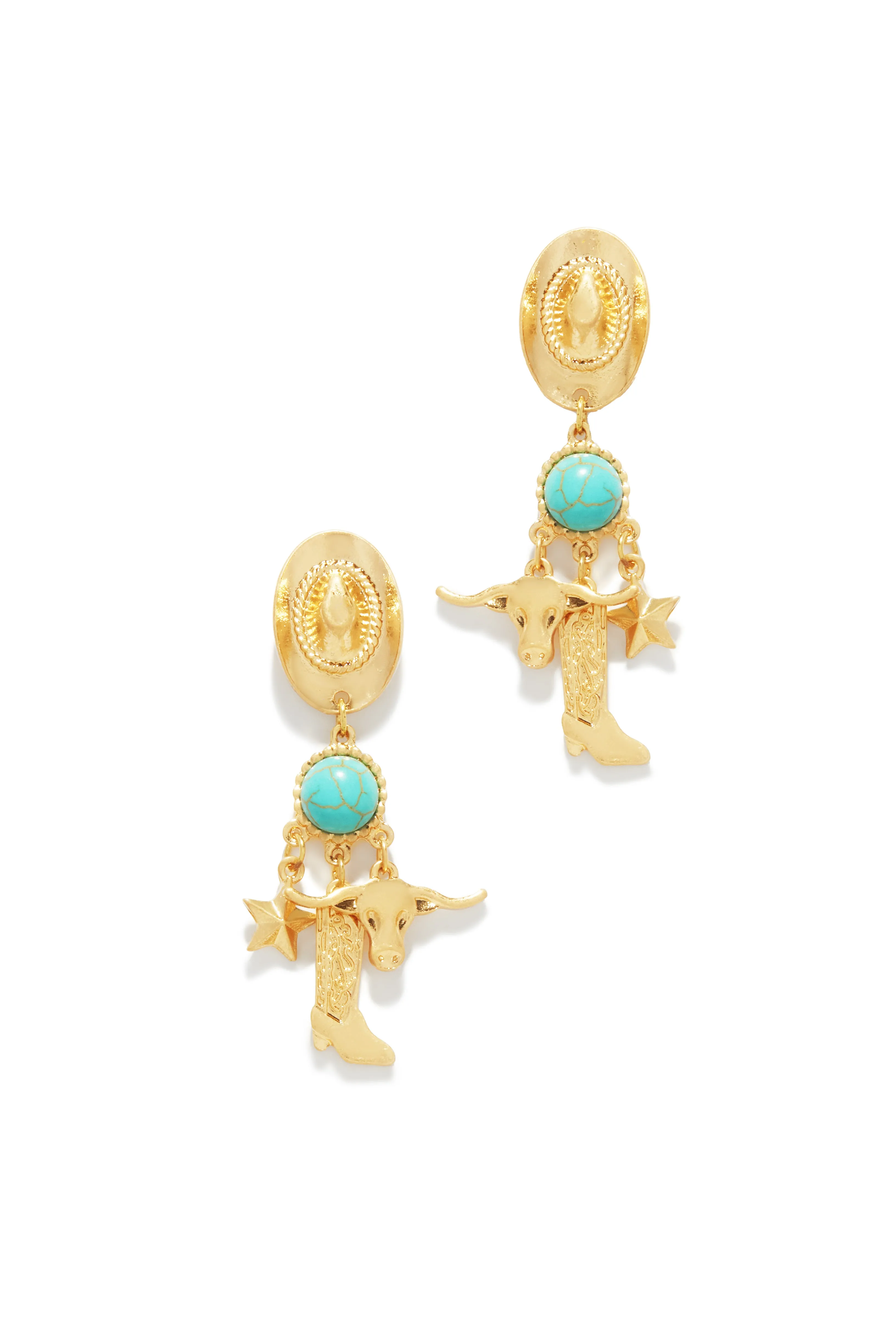 Rodeo Time Dangle Earring - Gold sold by Miss Lola product image thumbnail 3